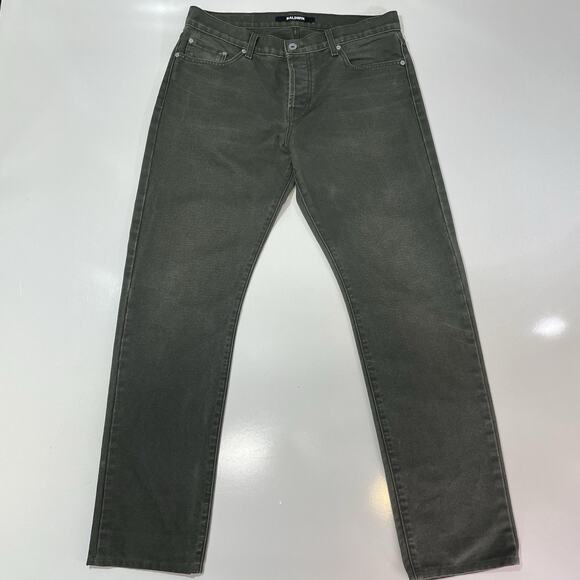 Baldwin Henley Jeans Men’s 33x31 Verdant Green Slim Straight Stretch USA Made - Picture 1 of 10